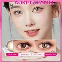 UYAAI Aoki Series Colored Contact Lenses 1 Year Disposable Cosplay Makeup - aoki caramen - Xem 5