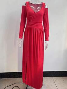 Vestido de noche elegantes,Vestidos formales,Vestidos de fiesta,Vestidovestidos,Faldas de mujer,Vestidos largospestañas,Azul/Rosa/Verde/Rojo/Negro - Rojo - Ver 3