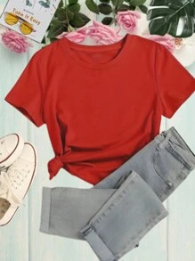 Blusa roja, Básica, blusa de mujer, roja - Rojo - Ver 3