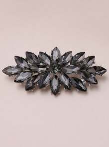 1pc White K-Plated Multi-Layer Agate Brooch, Long Style Quality Lapel Flower Pin, Women Autumn/Winter Accessory, Assorted Design