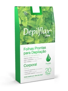 20 Folhas Prontas De Cera Depilatória Corporal Depilflax Diversas opções - NATURAL - Visão 3