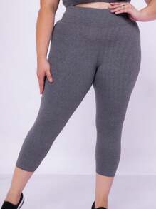 WOLFOX Plus Size Sports Leggings & Pants - Xám - Xem 3