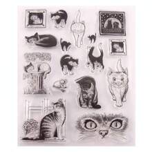 1pc Cat Shaped Transparent Silicone Stamp, 18cm*14cm - Clear - View 5