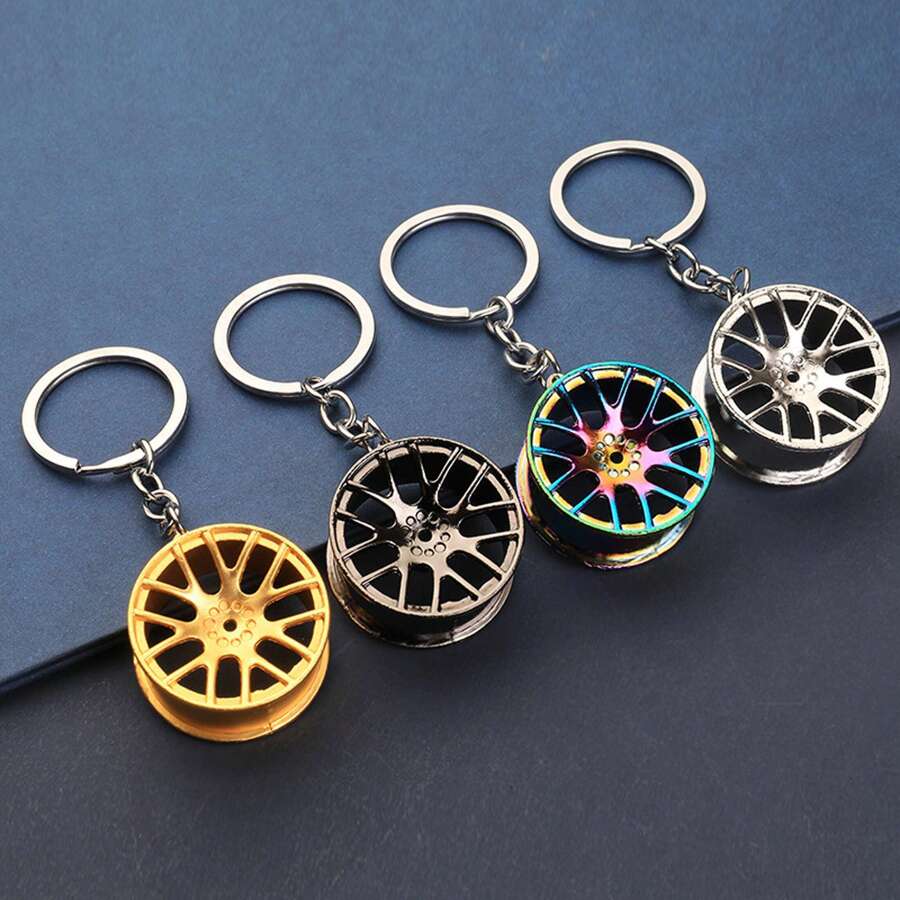 4pcs Car Tire Shaped Keychain For Men, Backpack Accessory - Multicolor - View 1