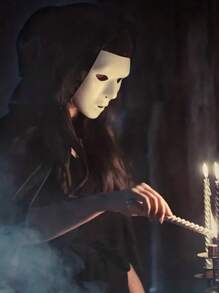 1 件黑巫師/吸血鬼/角色扮演斗篷萬聖節派對成人服裝 - 黑色 - 查看 3