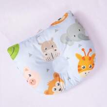 Travesseiro Para Recém Nascido Modelador Para Bebe Carinha de Animais - Azul - Visão 1