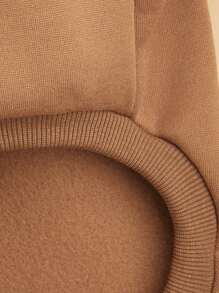 1pc Autumn/Winter New Arrival Pet Clothes In Coffee Color – Different Styles Available - Fashionable & Classic Solid Color Warm Sweatshirt For Chihuahua, Poodle, Bichon Frise - Coffee Brown - View 4