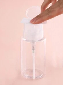 200ml透明指甲藝術按壓瓶,可裝空瓶和填充塑料清潔劑容器,適用於指甲油、uv凝膠及酒精的按壓工具 - 無色 - 查看 3