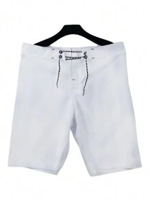 KL modas KIT 2 bermuda sulf tactel com elastano moda praia academia secagem rapido conforto - Preto e Branco - Visão 5