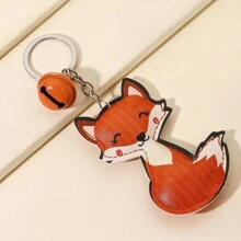 1 件男女通用 Pu 皮鈴和卡通狐狸吊墜適用於包、鑰匙、汽車鑰匙扣裝飾