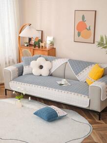 1入組加厚冬天靠墊套適用於沙發,絲絨沙發墊,客廳裝飾 - 淺灰色 - 查看 1