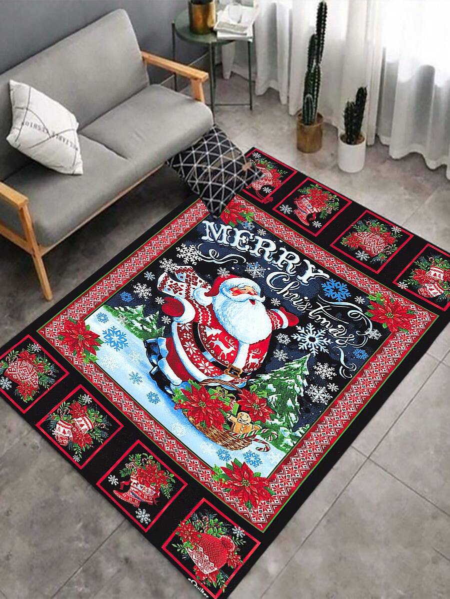 1入組聖誕主題家庭裝飾地毯適用於臥室/客廳房間 - 彩色 - 查看 1