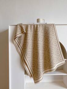 1 pezzo Elegante sciarpa/scialle in misto cachemire jacquard a righe, calda, adatta per accessori di abbigliamento quotidiano da donna