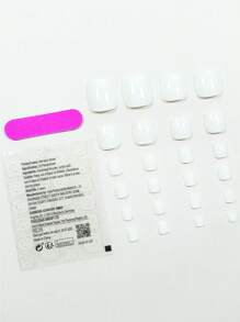 Nâng cấp diện mạo của bạn với 24 bộ móng tay giả hình vuông đơn giản, mềm mại màu trơn, lý tưởng cho trang phục hàng ngày và công sở cho phụ nữ Ấn vào móng tay Đồ dùng làm móng - Nhiều màu - Xem 2