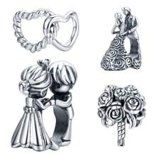 WOSTU 銀婚禮派對1個女士珠寶製作金屬珠子,適用於原裝手鐲和手環diy,925純銀製造