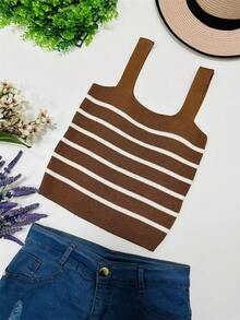 Women Knit Tops - 棕色 - 查看 3