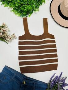 Women Knit Tops - 棕色 - 查看 2