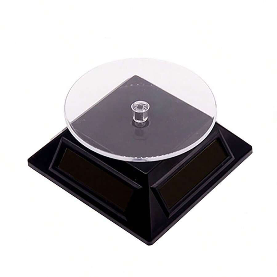 Acrylic-Based Solar Jewelry Display Rack, Rotating Jewelry Stand - Black - View 1