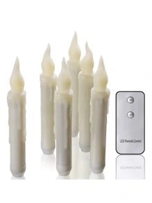 12 件裝萬聖節裝飾品 - 帶遙控的浮動 Led 蠟燭 - 女巫聖誕裝飾室內家居教室臥室生日派對 - 黃色 - 查看 2