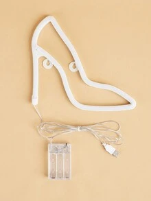 1 Pc Luz De Neon Em Forma De Sapato De Salto Alto Em Led, Alimentada Por Usb+3 * 1,5v Aa Para Montagem De Parede Em Casa Para Quarto, Feriado, Festa, Sinal De Decoração De Parede - Rosa chiclete - Visão 5