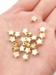 100 件时尚塑料金色星形心形圆形 DIY 串珠手链项链隔珠女士珠宝制作配件串珠