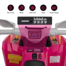 Kids ATV Kids Ride-On Electric ATV 6V Battery Powered Ride On Tractor With Trailer,Toddler Ride On 4-Wheeler Quad Car Toy For 3-6 Year W/Music, Bluetooth,Safety Belt,Power Display - Hot Pink - View 5