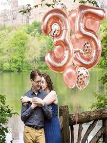 巨大玫瑰金鋁箔氣球35數字小氣球40英寸,玫瑰金40歲生日派對裝飾帶玫瑰金乳膠氣球,多彩紙屑小氣球40美麗裝飾,40日週年慶派對小氣球