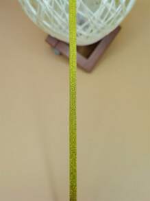 1 Roll 1m Embroidery Thread 0.6cm Golden Woven Ribbon Uniform Shoulder Patch Decoration Gold Shiny Accessory - Gold - View 2