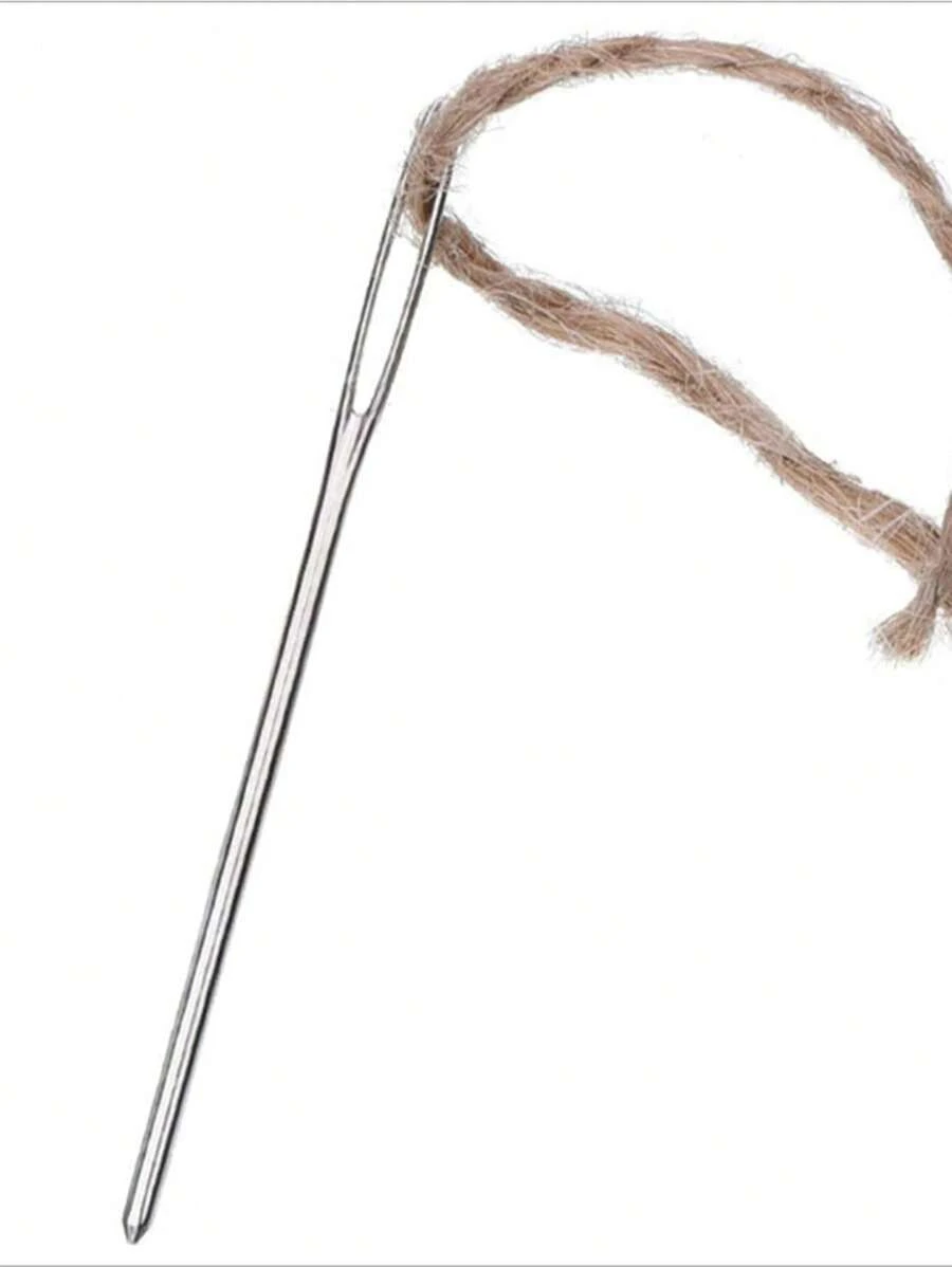 Diy 9pcs/bottle Set Of Big Eye Yarn Needles In Multiple Colors With A Transparent Needle Bottle