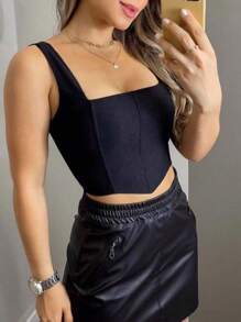 Women Tank Tops & Camis - 黑色 - 查看 1