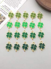 20 件裝時尚琺瑯合金四葉草吊飾 Diy 吊墜適用於手鍊項鍊耳環珠寶製作配件 - 均碼 - 查看 1