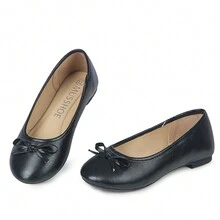 MUSSHOE Slip-on Ballerina Shoes Wedding Party Flats Shoes for  Little Kids - 黑與白 - 查看 1