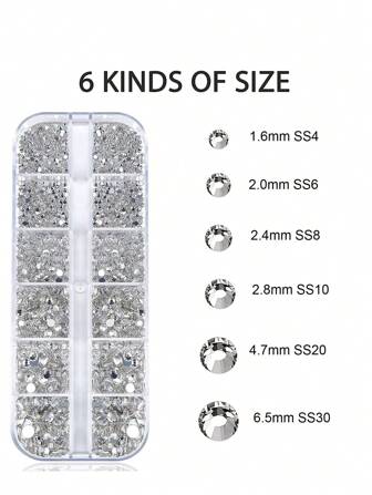 12 Griglie Strass Per Unghie 1.5mm-5mm 3d, Cristalli Di Vetro Decorativi Per Unghie In Ab + Romeo + Perle Di Cristallo Chiare E Strass, Gemme Di Strass Per Unghie In Forma Multipla Diamonds Per Nail Art E Decorazioni Fai-da-te. 1 Scatola Di Strass Per Nail Art, Strass Piatti E Perle Con Mezzaluna Per Unghie In Acrilico, Diamanti Per Unghie Di Design A Metà Sfera