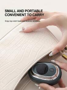 頭皮按摩梳可拆卸容器頭皮液頭部導流護髮精油塗抹器按摩充電式頭部按摩器 - 墨綠色 - 查看 6