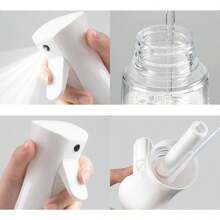 1入裝300毫升塑料連續噴霧水瓶,頭髮噴霧器,白色,超細,有機溶劑和壓力噴霧器,帶泵,適用於造型師、沙龍、理髮師