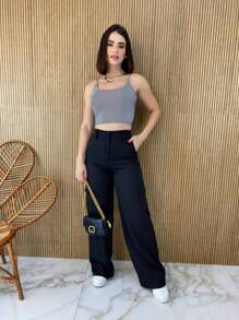 Women Tank Tops & Camis - Black and White - View 3