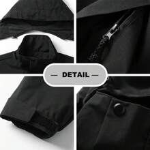 女款戶外防風透氣耐磨色塊夾克衣(單層) - 黑色 - 查看 6