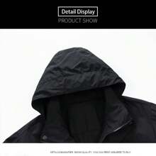 女款戶外防風透氣耐磨色塊夾克衣(單層) - 黑色 - 查看 3