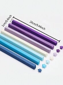 540pcs Blue & Purple Starry Sky Themed Origami Paper Set Including Luminous & Gradient Foldable Five-pointed Star Paper For Diy Handmade Creative Cartoon Origami Crafting - Multicolor - View 3