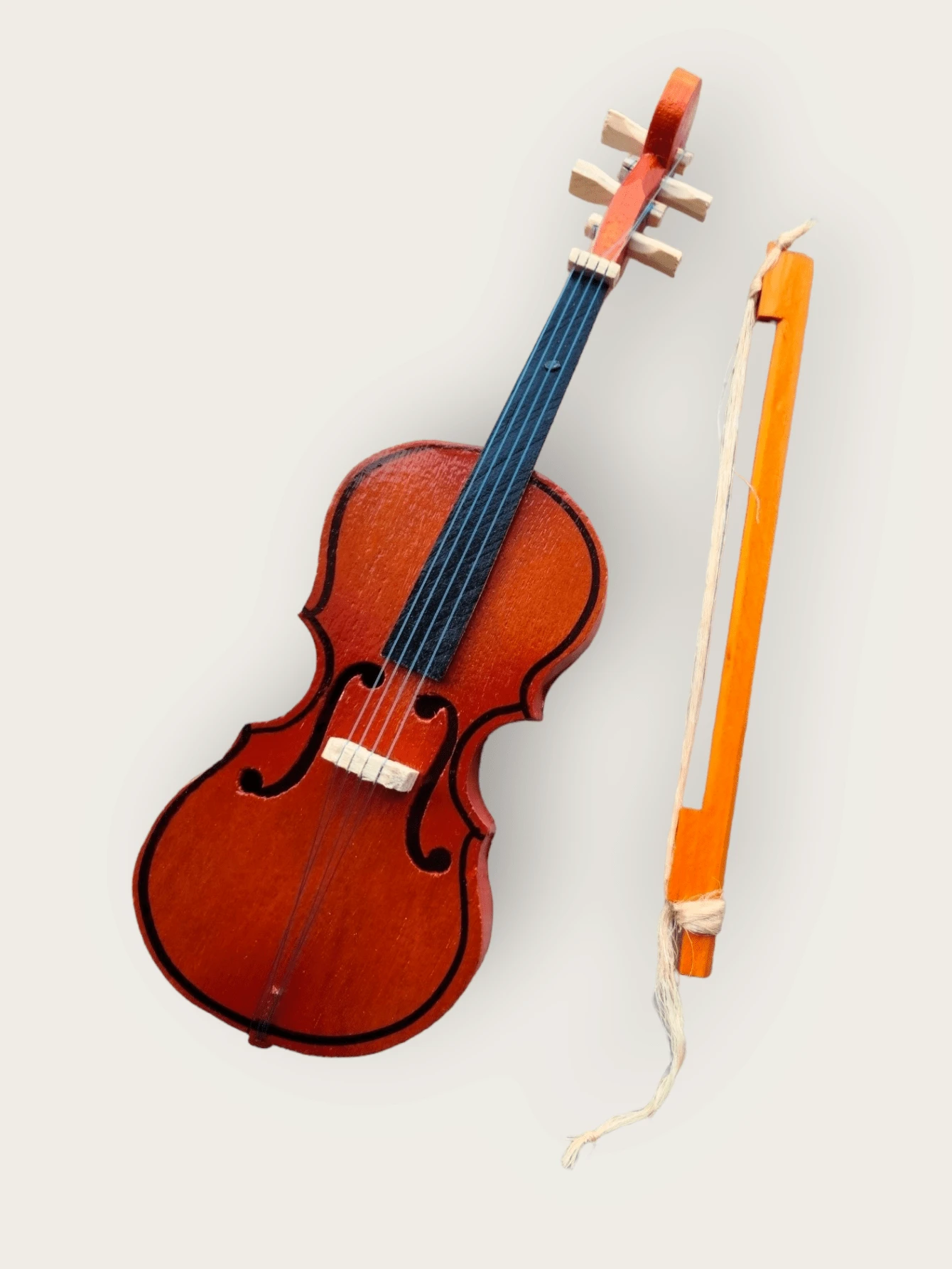 Violín Instrumento Musical de Juguete Pequeño de Madera - Marrón - Ver 1