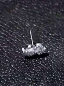 1pc Men's Dollar Sign Design Earring Suitable For Daily Wear And Parties - Silver - View 4