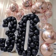 50pcs/Set Of High-Quality Metal Gold Balloons, 12/10/5 Inch Metal Gold Balloons, Used For Balloon Garlands Or Balloon Arches As Party Decorations, Birthday Decorations, Wedding Brides, Gift Giving Parties, Gender Revealing, Anniversary Showers, Party Decorations - Black - View 9