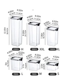 Food Storage Box, Grain Storage Tank, Plastic Grain Storage Box, Airtight Tank - Clear - View 3