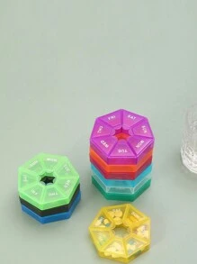 1入組便攜式迷你7天藥盒,旅行收納盒 - 紫色 - 查看 1