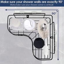 1入組金屬鍛造鐵浴室架,壁掛式沐浴露收納籃適用於廚房&浴室 - 白色 - 查看 5