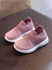 Children's Running Sports Shoes Two-Tone Patchwork Decorative Fabric Sneakers