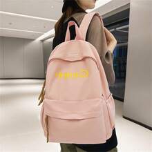 Smiling Face Backpack For Ladies, Large Capacity Couple Backpack, Versatile Student Bookbag, Very Fashionable Design - Pink - View 6