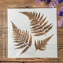 8pcs/Set White Plastic 5 Inch Stencils With Leaf, Flower And Wood Grain Patterns,Back To School,School Supplies