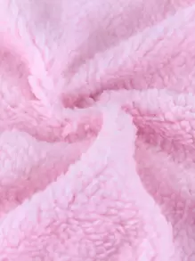 1pc Soft Breathable Solid Color Dotted Velvet Baby Sleeping Bag, Suitable For Home Use Love Valentine