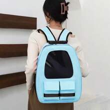 Mochila portátil para mascotas transparente,bolsa de transporte para gatos, bolsa para perro, - Azul - Ver 6